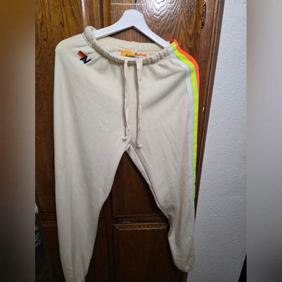 SET-AVIATOR NATION 5 Stripe Relaxed Zip Hoodie and Sweatpant Size Small - Picture 8 of 11